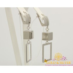 Серебряные серьги Энергия в кубе 400252с